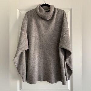 Free People Women’s Gray Oversized Knit Turtleneck Pullover Sweater size Large